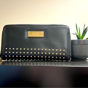 BCBG Black and Gold Studded Wallet